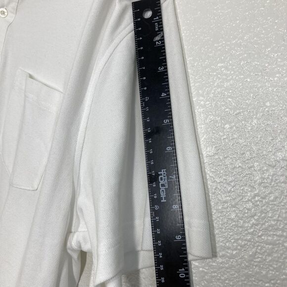 Hang Ten Polo Shirt Mens XL Classic Surf Pocket Top White Navy - Picture 8 of 13